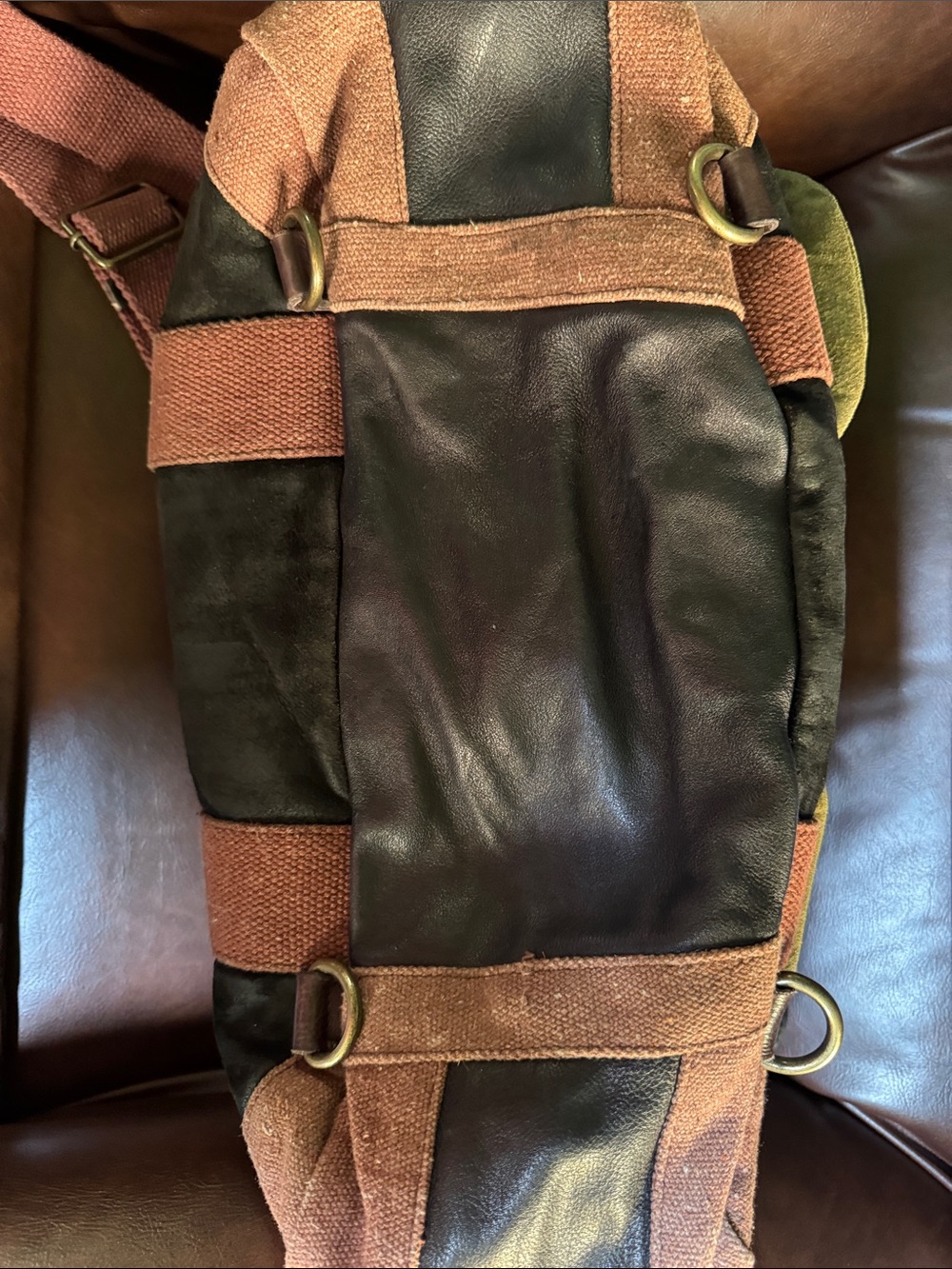 Unisex Multicolor Convertible Leather Bag - Picture 8 of 8
